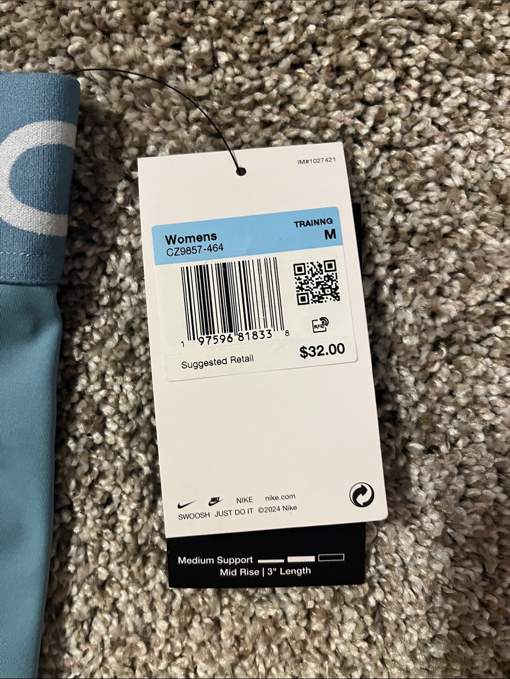 Nike Pro NWT (originally $32) Sky Blue Compression Shorts with White Swoosh - Picture 2 of 4